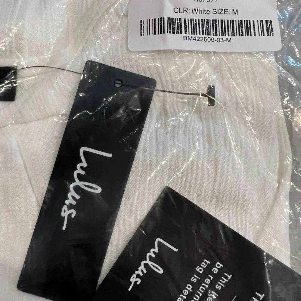 NEW with tags (NWT) Lulu’s White Harbor Point Linen Wrap Dress Size S & M - Picture 12 of 13